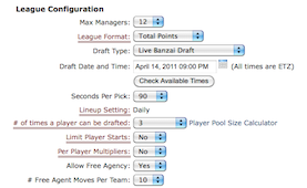 league config screenshot
